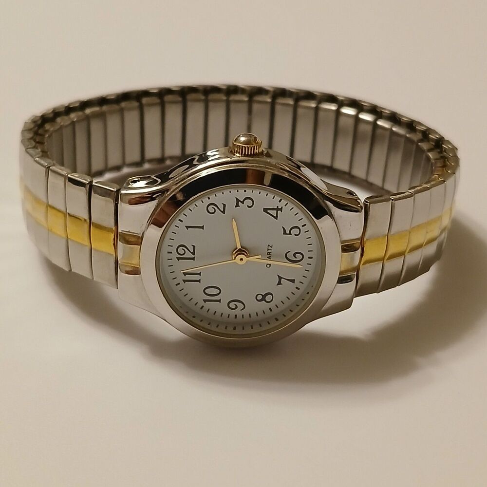 Advance Women's Silver Gold Tone Elegant Stainless Steel Bracelet Quartz Watch